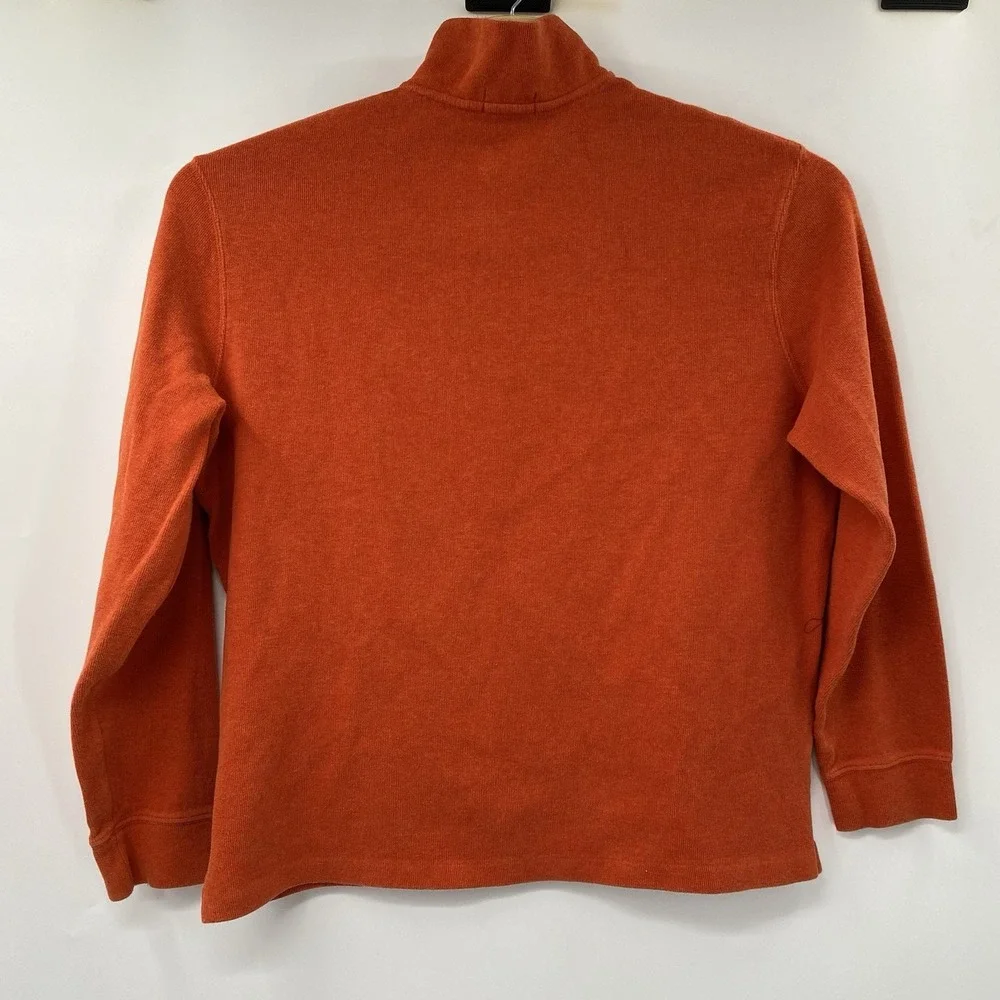 Polo Ralph Lauren Quarter Zip Pullover Mens XL Orange Cotton Knit Mock Neck Logo